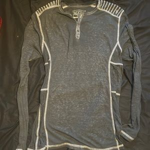 Men’s buckle brand grey lightweight Henley